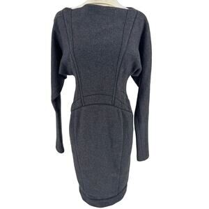 6267 Dress Italian Wool Structured Long Sleeve Fitted Small